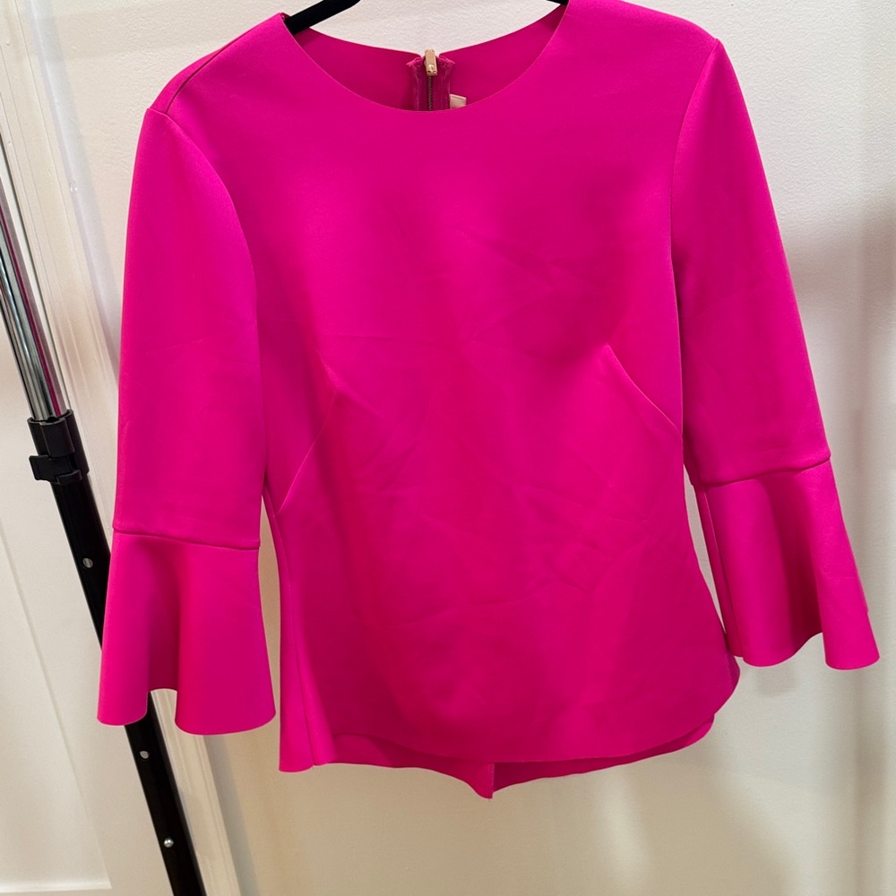 Ted Baker Fuchsia Blouse with Bell Sleeves